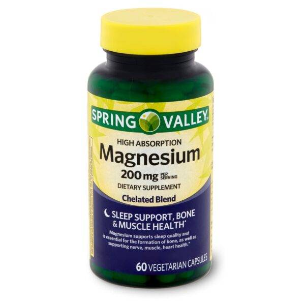 MAGNESIUM (HIGH ABSORPTION) - SPRING VALLEY - 200 MG | 60 CÁPSULAS