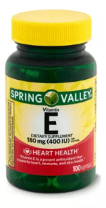 VITAMIN E - SPRING VALLEY - 180 MG + 400 IU | 500 CÁPSULAS