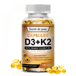 VITAMINA  D3 + K2  5000 IU + 100 MCG - SECRET DE PEAU - 120 cápsulas