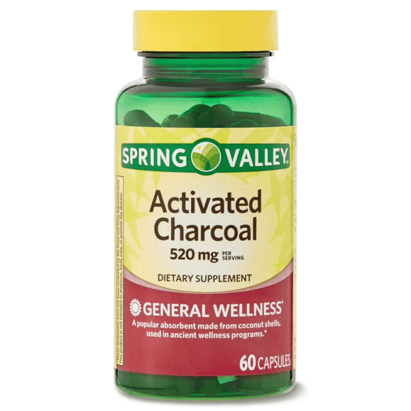 ACTIVATED CHARCOAL - SPRING VALLEY - 520 MG | 60 CÁPSULAS