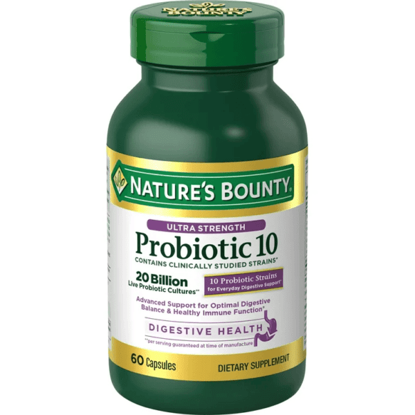 PROBIOTIC ULTRA STRENGTH - 20 BILLION LIVE PROBIOTIC CULTURES (10 PROBIOTIC STRAINS) - BESTNATURAL