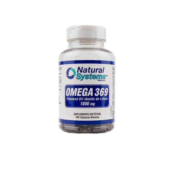 OMEGA 369 (ACEITE DE LINAZA) 1,000 MG – 100 CÁPSULAS – NATURAL SYSTEM
