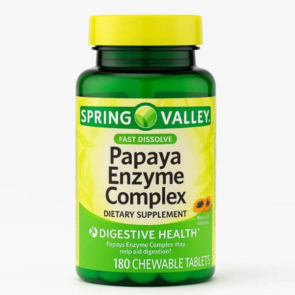 CHEWABLE PAPAYA ENZYME COMPLEX - SPRING VALLEY - 180 TABLETAS