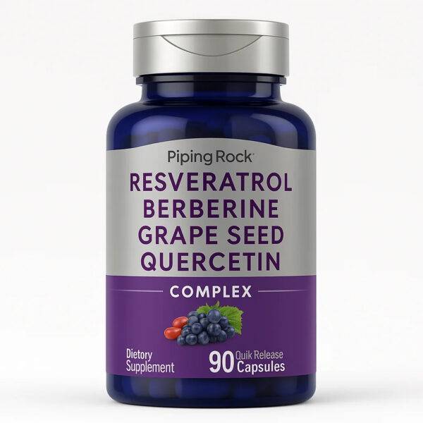 RESVE-BERBE-GRAPE & QUERCETIN 900 MG – 90 CÁPSULAS – PIPING ROCK