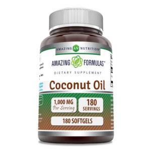 COCONUT OIL - 1000 MG | 180 SOFTGELS - AMAZING FORMULAS