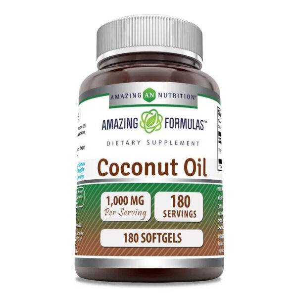 COCONUT OIL - 1000 MG | 180 SOFTGELS - AMAZING FORMULAS