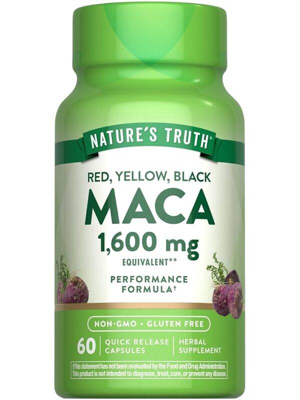 MACA (RED, YELLOW, BLACK) - 1600 MG | 60 CÁPSULAS - NATURES TRUTH
