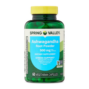 Ashwagandha Raíz 500 mg – Spring Valley – 60 Cápsulas Vegetarianas