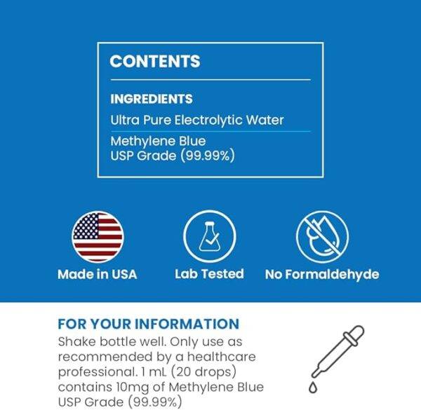 Azul de Metileno – Ultimate Methylene Blue 59.2 ml – Nature’s Essential - Imagen 6